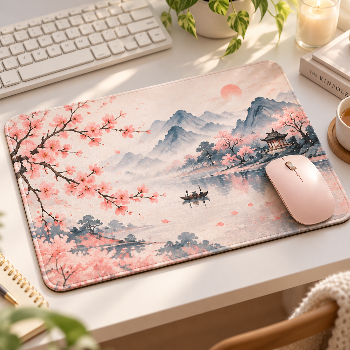 Cherry Blossom Landscape Mouse Pad