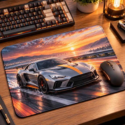 Sports Car Sunset Gaming Mouse Pad